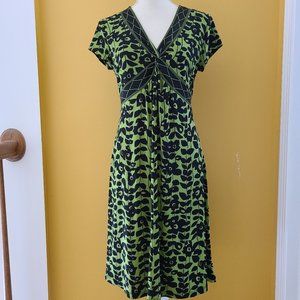 Apt 9 Green/Black Tie Back Dress Sz Med